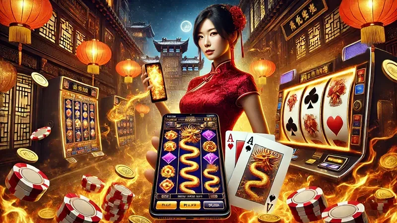 Reel slot digital dengan simbol permainan